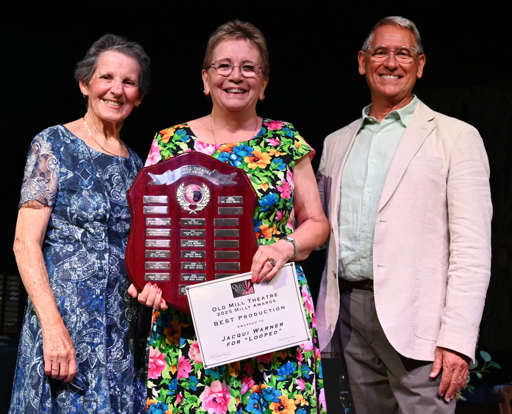 Milly Award for Best Production being presented